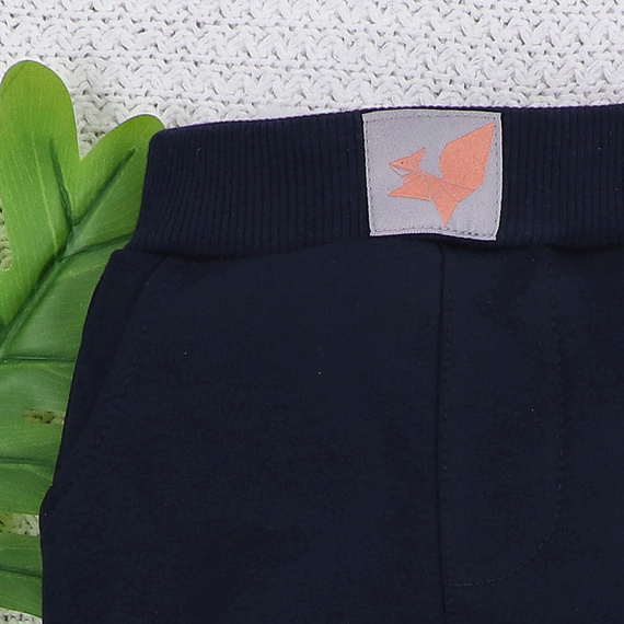 ABN-5393 Fun Origami Spodnie dresowe z bawełny organicznej Nini granatowy