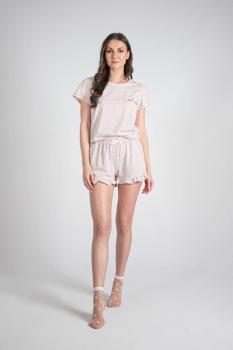 678 Mariposa II Piżama Damska Forex - beżowy melange