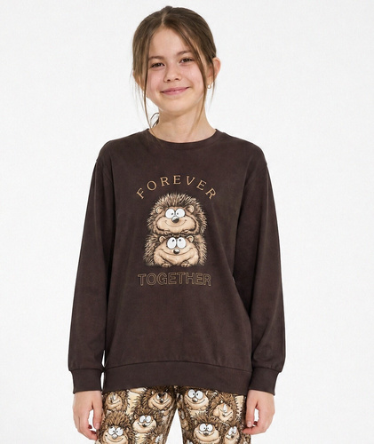 Cornette Kids Girl 594/212 Forever Piżama Dziewczęca 100% Bawełna Jeżyki