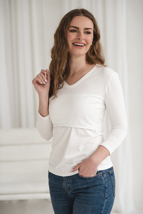 Milk Shirt Milk&Love bluzka ciążowa i do karmienia 7/8 biały
