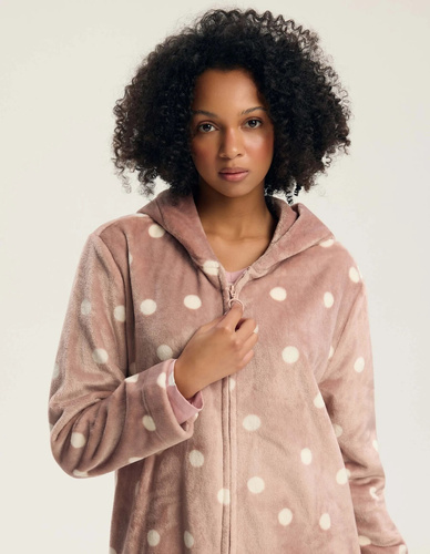 Henderson Ladies Grimma 45428 Szlafrok Damski z Kapturem na Zamek Mauve