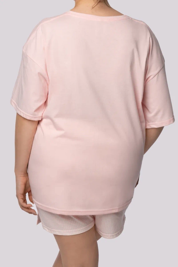 Joy shortsleeve Piżama damska Mona spring light pink