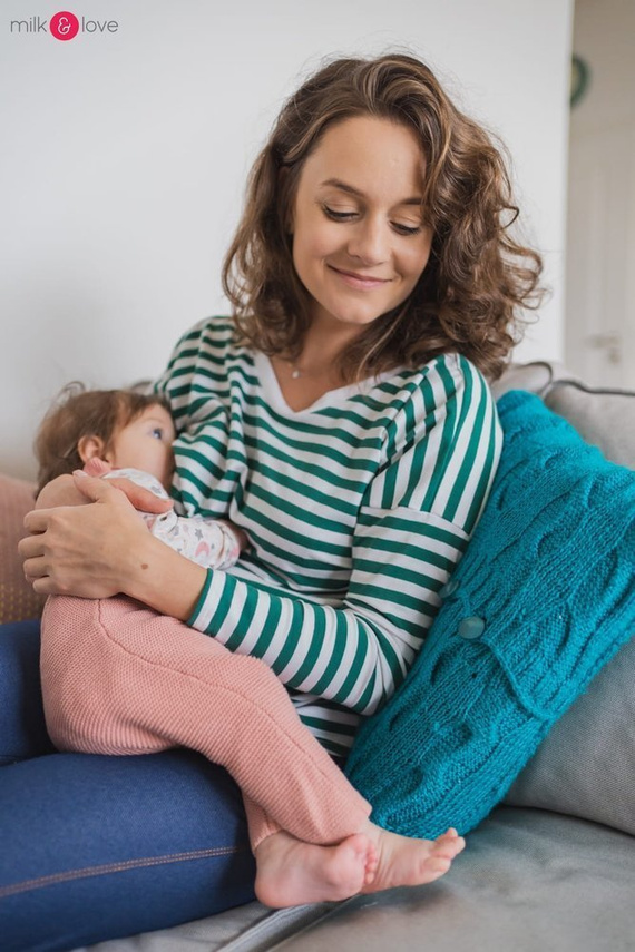 Two Ways Milk&Love bluzka ciążowa i do karmienia butelkowy zielony