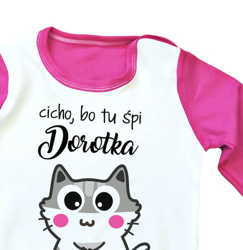 Cicho bo tu śpię Moocha Piżamka dziecięca z imieniem