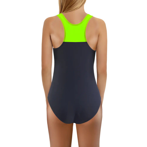 Strój kąpielowy dziewczęcy Sesto Senso grafit-seledyn