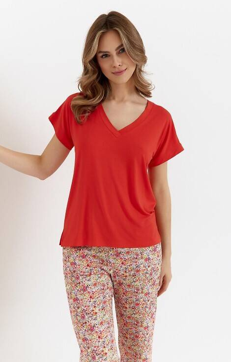 453 Piżama damska bambusowa Cana - czerwona