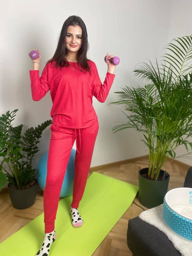 555 Paula Piżama Damska De Lafense - malina