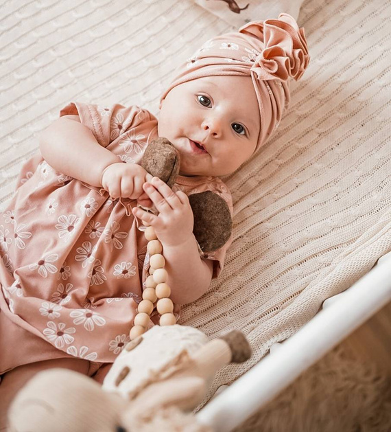 Daisy Eevi Czapka Turban dla dziewczynki - jasny róż