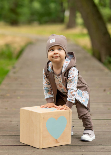 Skarby Jesieni Kamizelka z kapturem Nini brązowy