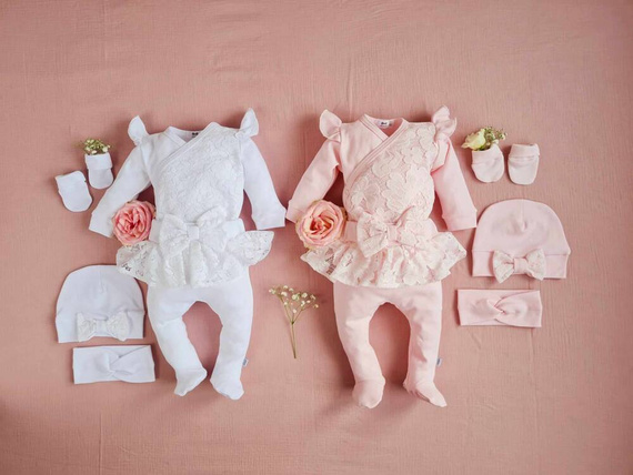 0719WB Princess Komplet niemowlęcy Marija - biały