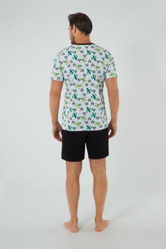 Picos Piżama Męska Italian Fashion - druk/czarny