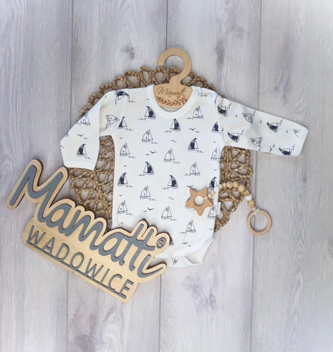 Body Bawełniane dla Niemowląt Mamatti BD15326 Kwiatki – Długi Rękaw