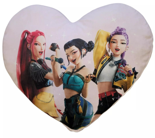 Halantex Poduszka Serce K-POP Demon Hunters 40 cm Fioletowa Kształtka 04