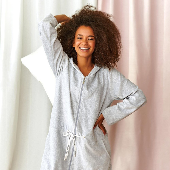 Szlafrok damski Doctor Nap SWO.1008.grey melange