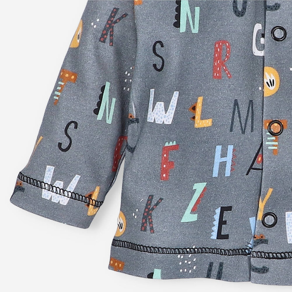 ABN-4198/LIT Alfabet Kaftanik niemowlęcy z bawełny organicznej Nini druk