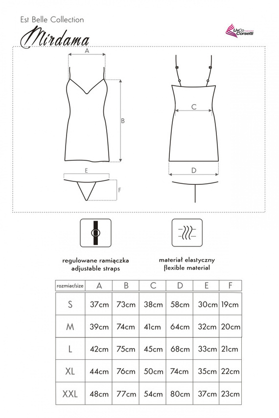 Mirdama Black LC 90519 Koszula damska + stringi LivCo Corsetti Fashion - black