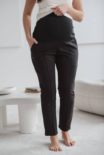 GraceFit Mama klasyczne spodnie ciążowe Milk&Love grafitowy