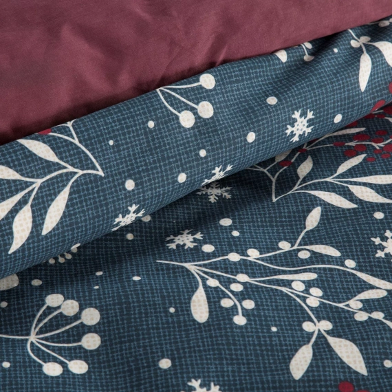 Kristy Pościel świąteczna Eurofirany granat/bordo – bawełna ranforce, dwustronna