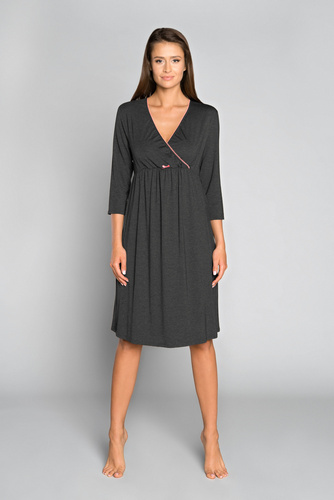 Sonata ciążowa i do karmienia 3/4 rękaw Italia Fashion - ciemny melanż/łosoś