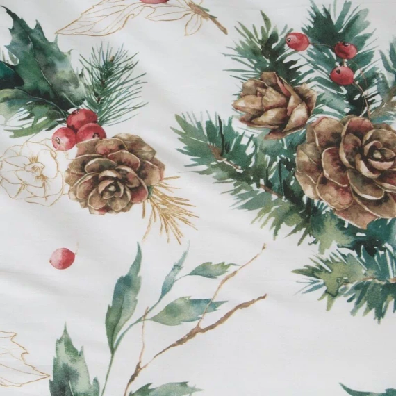 Pino Pościel świąteczna stroiki Eurofirany biały/zielony