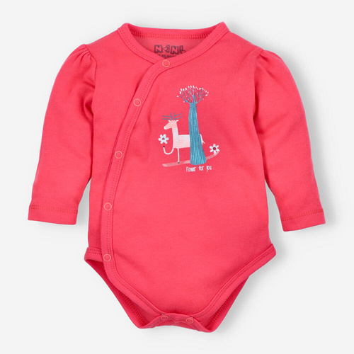 ABN-4038/KOR Kolorowy Las Body kopertowe z bawełny organicznej Nini malinowy