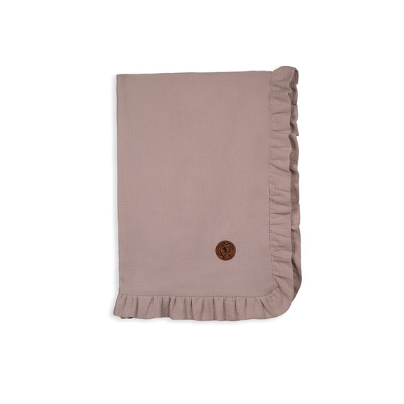 Beżowy Kocyk muślinowy dla niemowlaka Makaszka