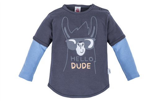"Hello Dude G" Makoma Bluzka długi rękaw niebieski