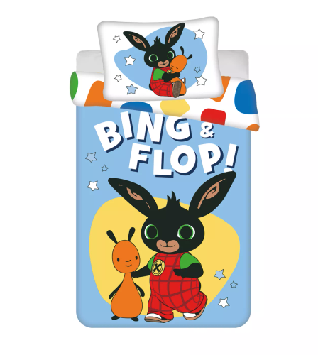 Pościel bawełniana do łóżeczka Królik Bing 100x135 Jerry Fabrics z zamkiem