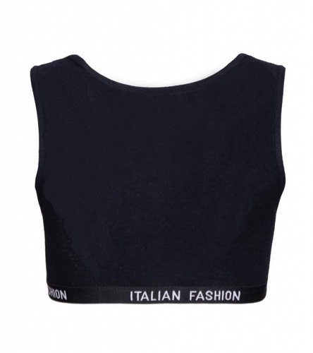 Nikola Italian Fashion Stanik dziewczęcy, szerokie ramiączko - czarny