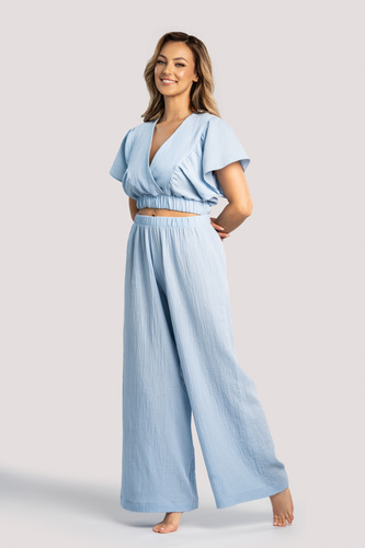 Tola komplet damski muślinowy Unikat niebieski – letnia bielizna domowa