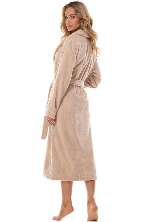 2408 Szlafrok Damski Frotte L&L - beżowy