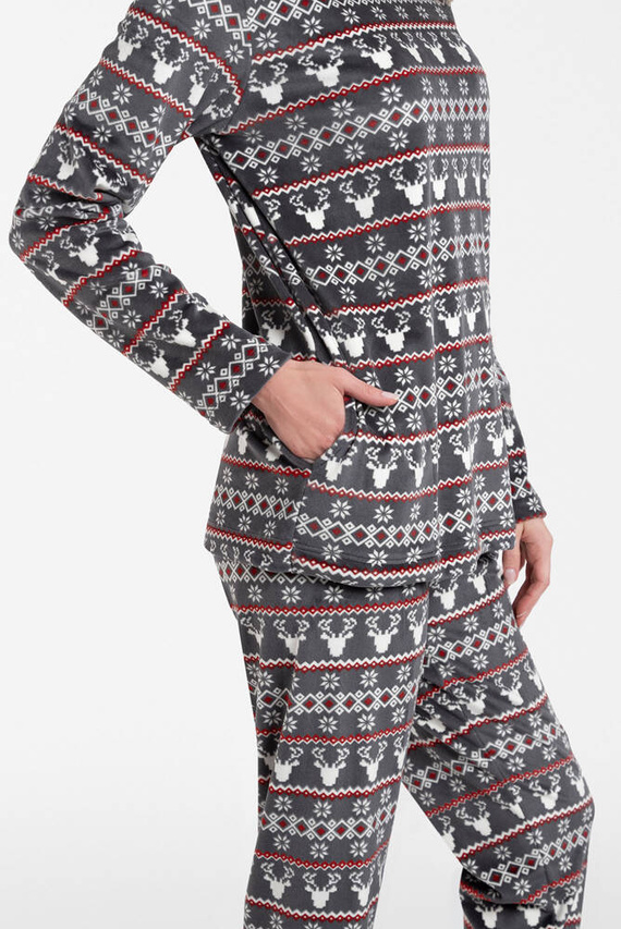 Islandia Polarowy Komplet Damski Italian Fashion - druk grafitowy