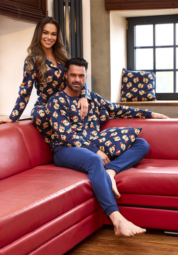 457/293 Teddy 6 Piżama męska Cornette – świąteczna, granatowa, bawełna