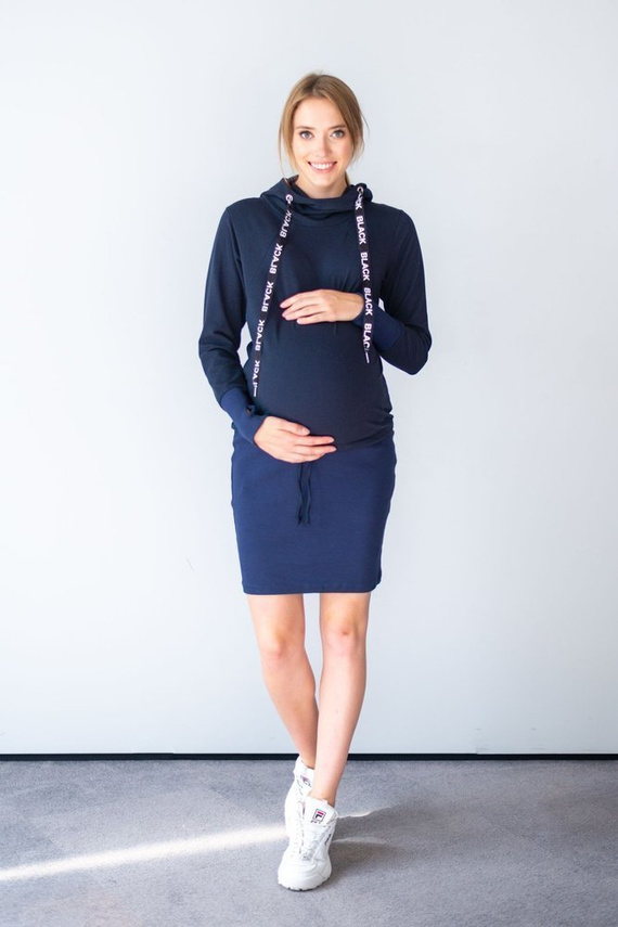 128 Dresowa Sukienka  MIRACLE- granatowy