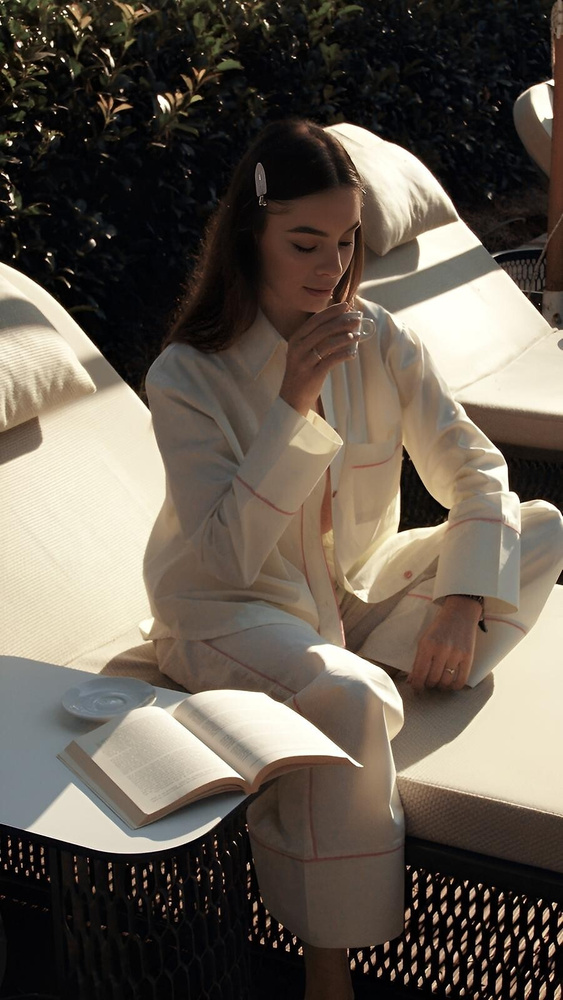 Piżama damska Sensis Raven limonkowa – bawełniana, koszula + spodnie