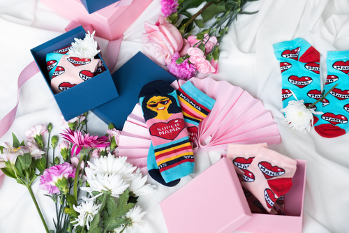 K89S Super Mama Italian Fashion Skarpety damskie - granat/kolory