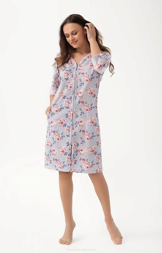 390 Szlafrok Damski Luna - szary