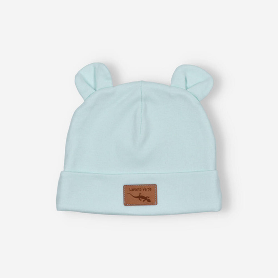 Lagarto Verde czapka z uszkami gładka - niebieski