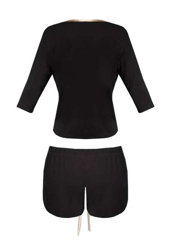 Edith Komplet Piżama Damska DKaren - Czarny