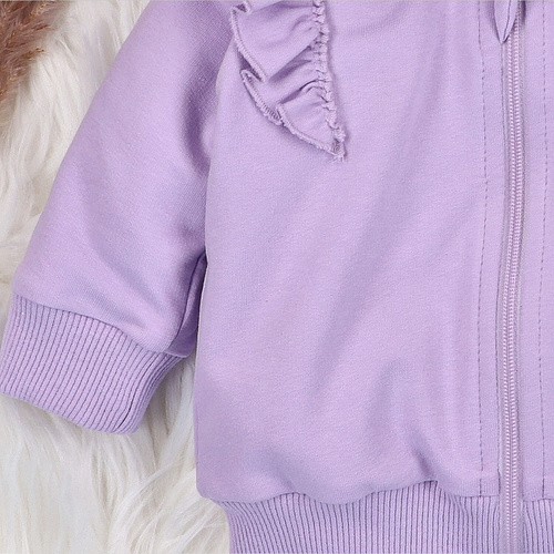 ABN-5488 Underwater World Bluza dresowa Nini– bawełna organiczna, fioletowa, suwak, kaptur