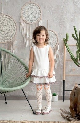 1921 Fox 3D Rajstopy dziewczęce  Knittex milk/rose