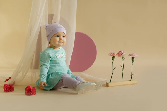 Lilian Pinokio Tunika z nadrukiem - miętowy