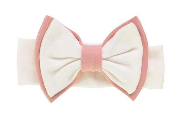 Marija Opaska z dużą kokardą 1716KE Cherry - ecru