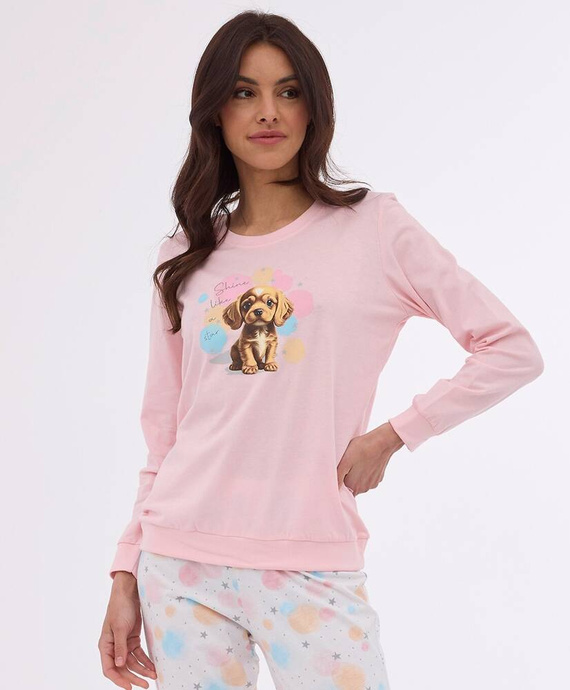 671/376 Star Piżama damska Cornette różowy