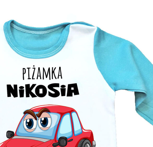 Piżamka dziecięca Moocha Samochodzik oraz imieniem
