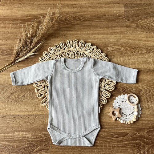 BDAB009 EkoBaby Mamatti Body z długim rękawem - szary