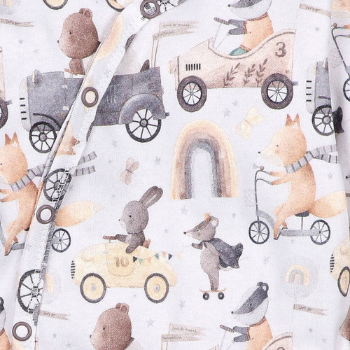 ABN-4701/SAM Cute Cars Body kopertowe z bawełny organicznej Nini druk