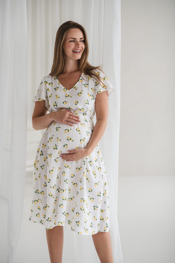 Lovely Dress Midi Milk&Love sukienka ciążowa i do karmienia granatowa w groszki