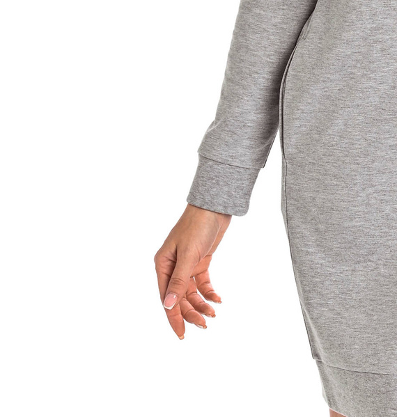 216105 Paula Sukienka z długim rękawem Teyli - szary