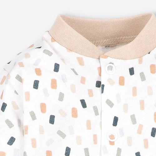 ABN-5328/KRE Kaftanik niemowlęcy z bawełny organicznej Nini kremowy